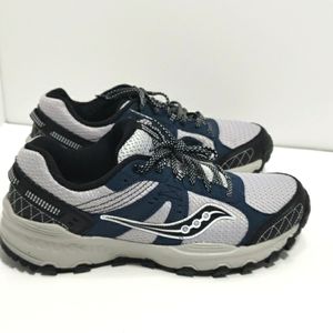 Saucony Raptor TR2  trail running shoe. Grey, black, Blue. Men size 7.5